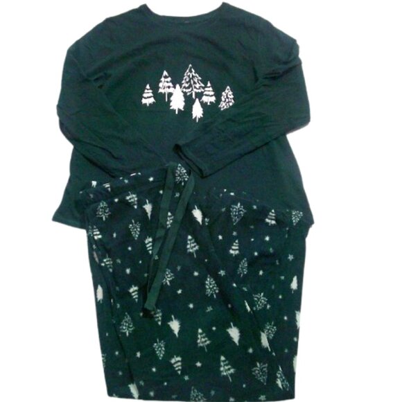 Cuddl Duds Womens/Mens Sleepwear 2-Piece Pajamas Jersey & Microfleece Pajamas - Picture 4 of 6